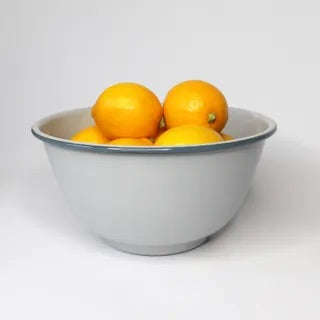 Old Mill Road - 20cm Grey Enamel Footed Bowl