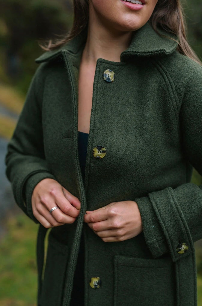 Atér Luxe Elgin Wool Trench Coat - Dark Olive