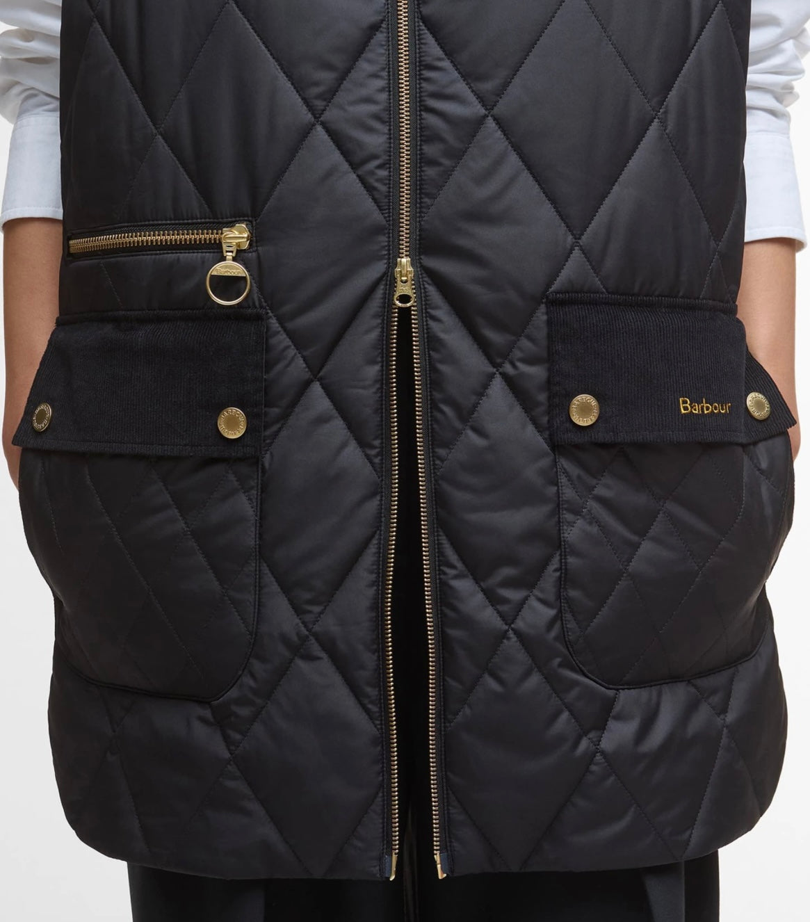 Barbour Lydia Gilet - Black/Classic Tartan