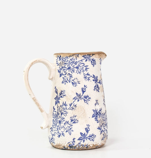 French Country Blue Floral Jug