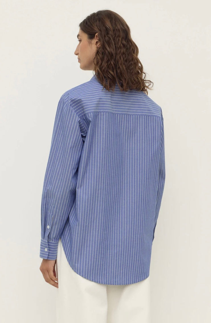 Assembly Label Anais Stripe Long Sleeve Shirt Blue/White Stripe