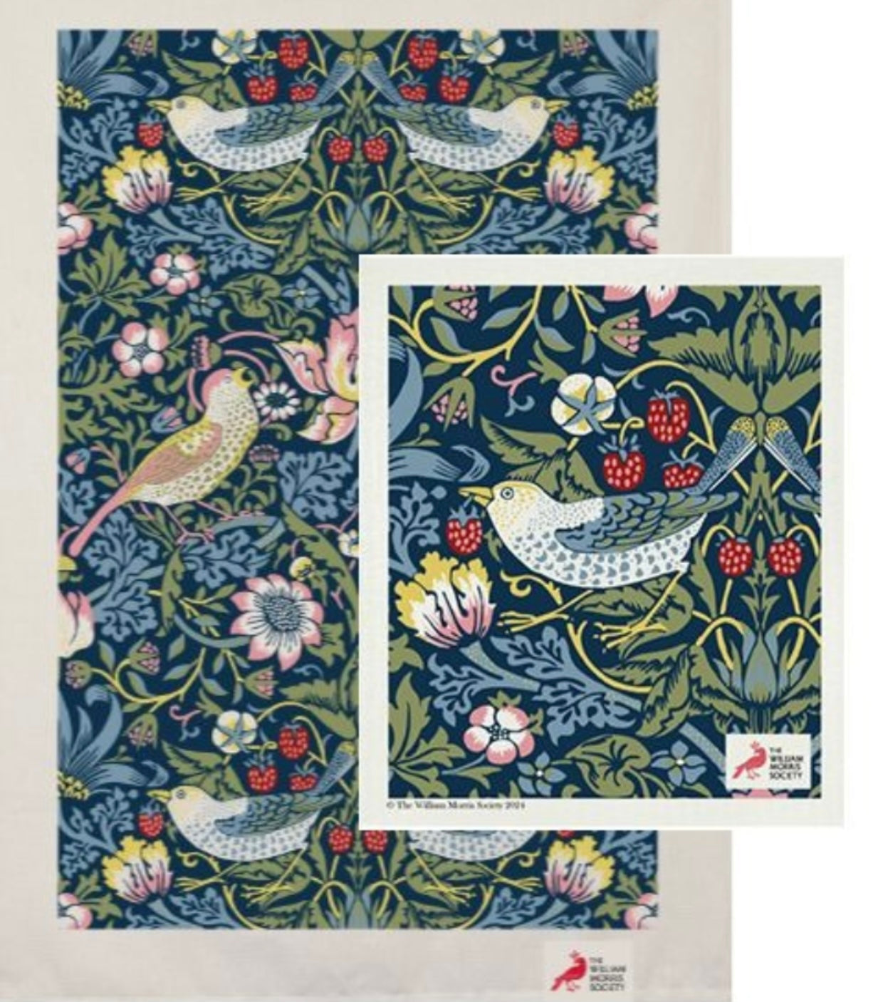 William Morris Teatowel & Dishcloth Set - Strawberry Thief