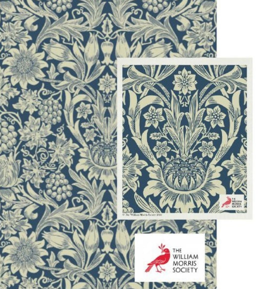 William Morris Teatowel & Dishcloth Set - Sunflower Blue