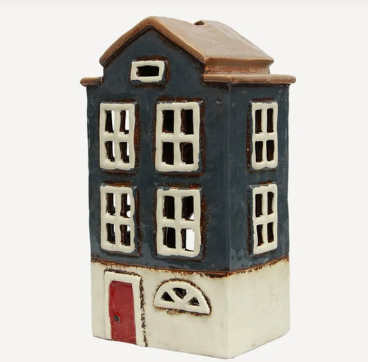 French Country Tealight House Nordic Navy