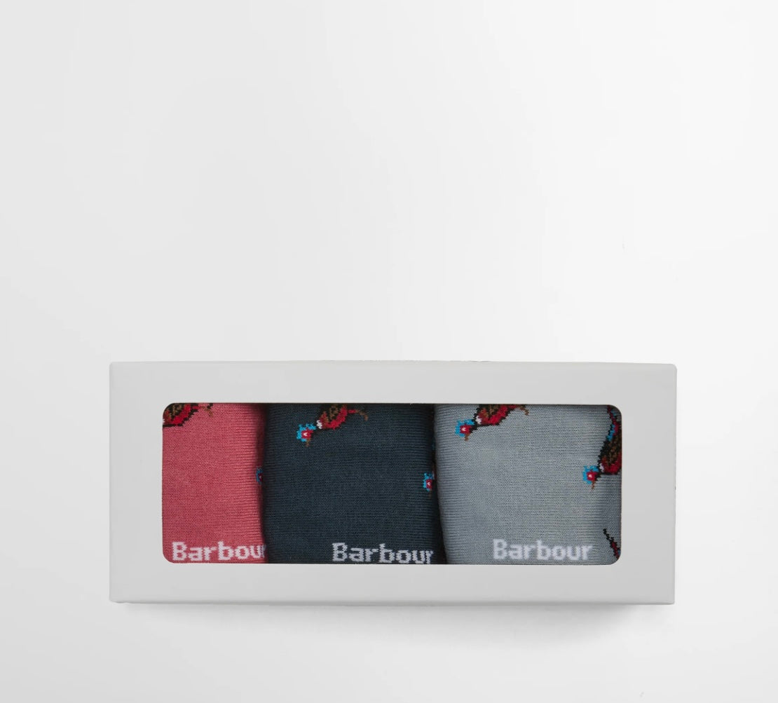 Barbour Pheasant Sock Set of 3 - Size EUR40-45