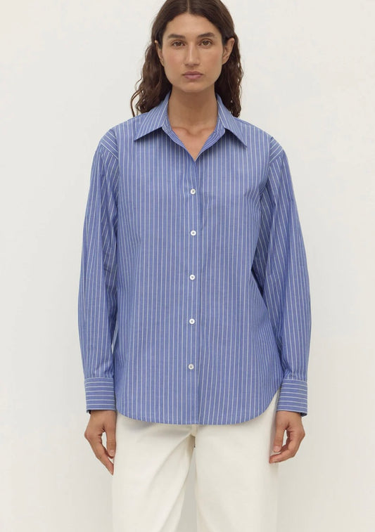 Assembly Label Anais Stripe Long Sleeve Shirt Blue/White Stripe