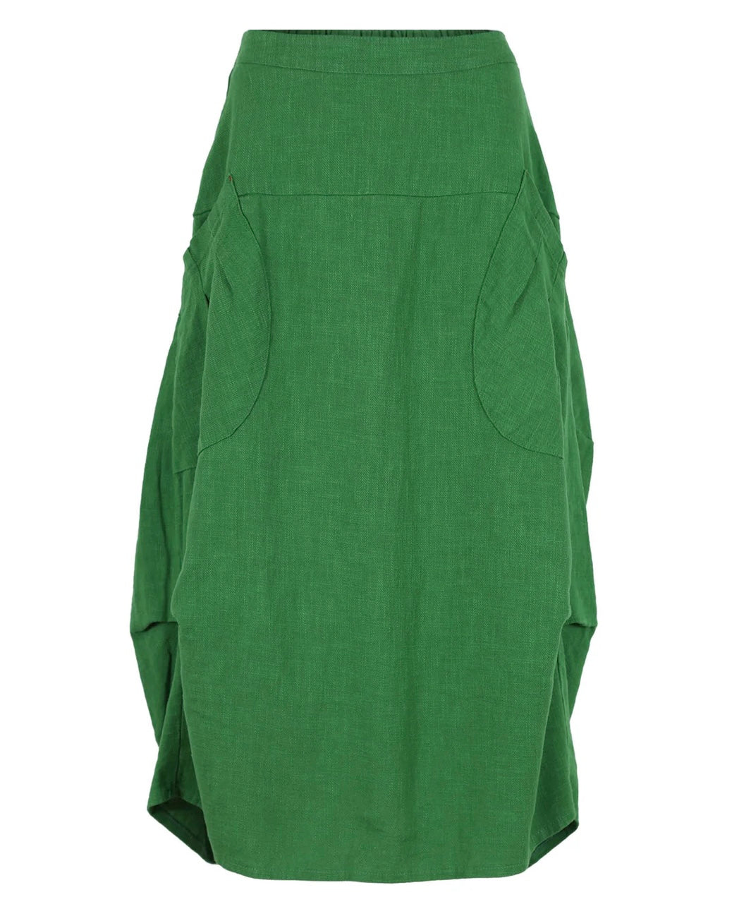 Olga De Polga Milwaukee Fiesta Skirt Parakeet Green Slub Linen