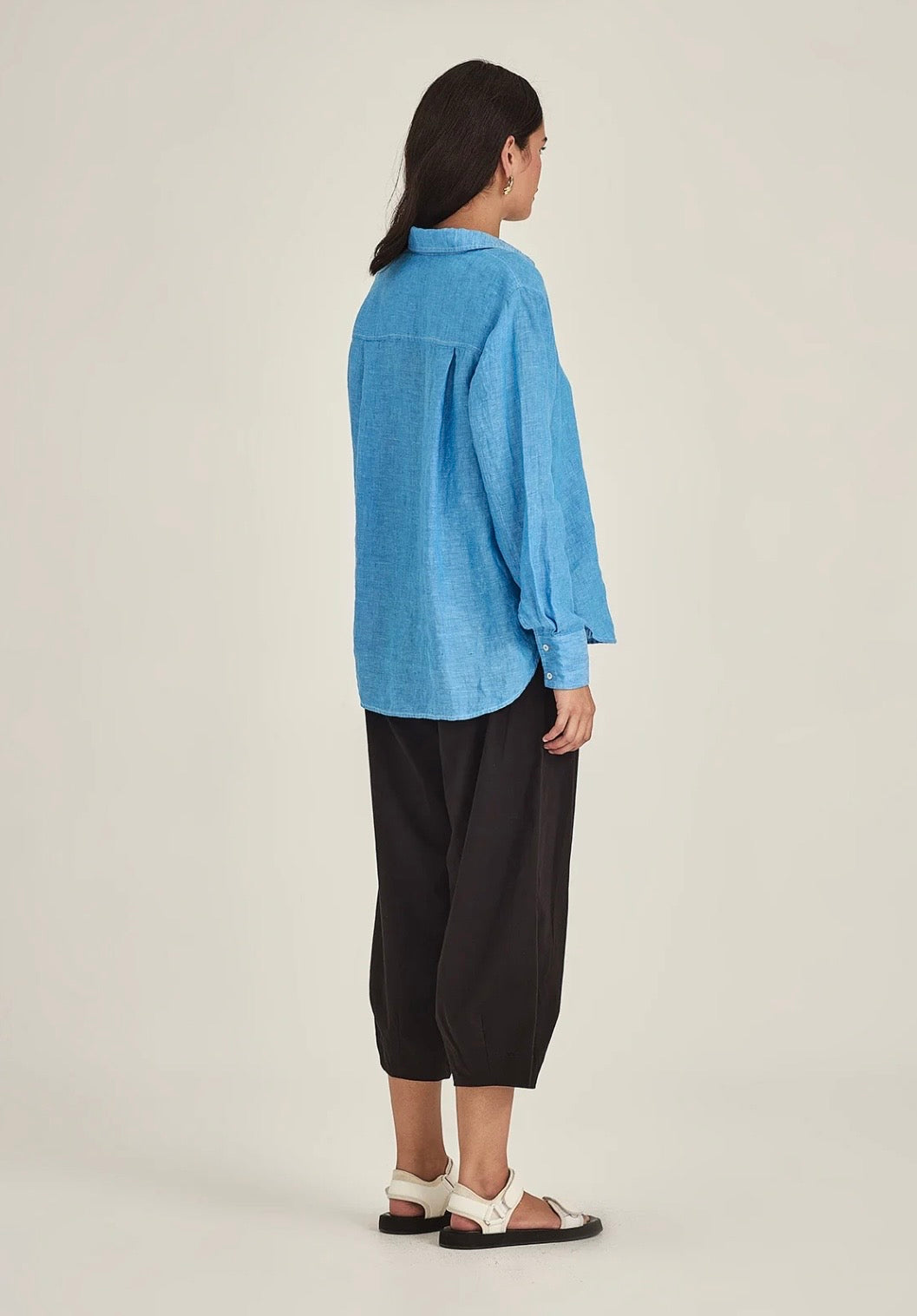 Sills Princeton Linen Shirt - Lagoon Blue