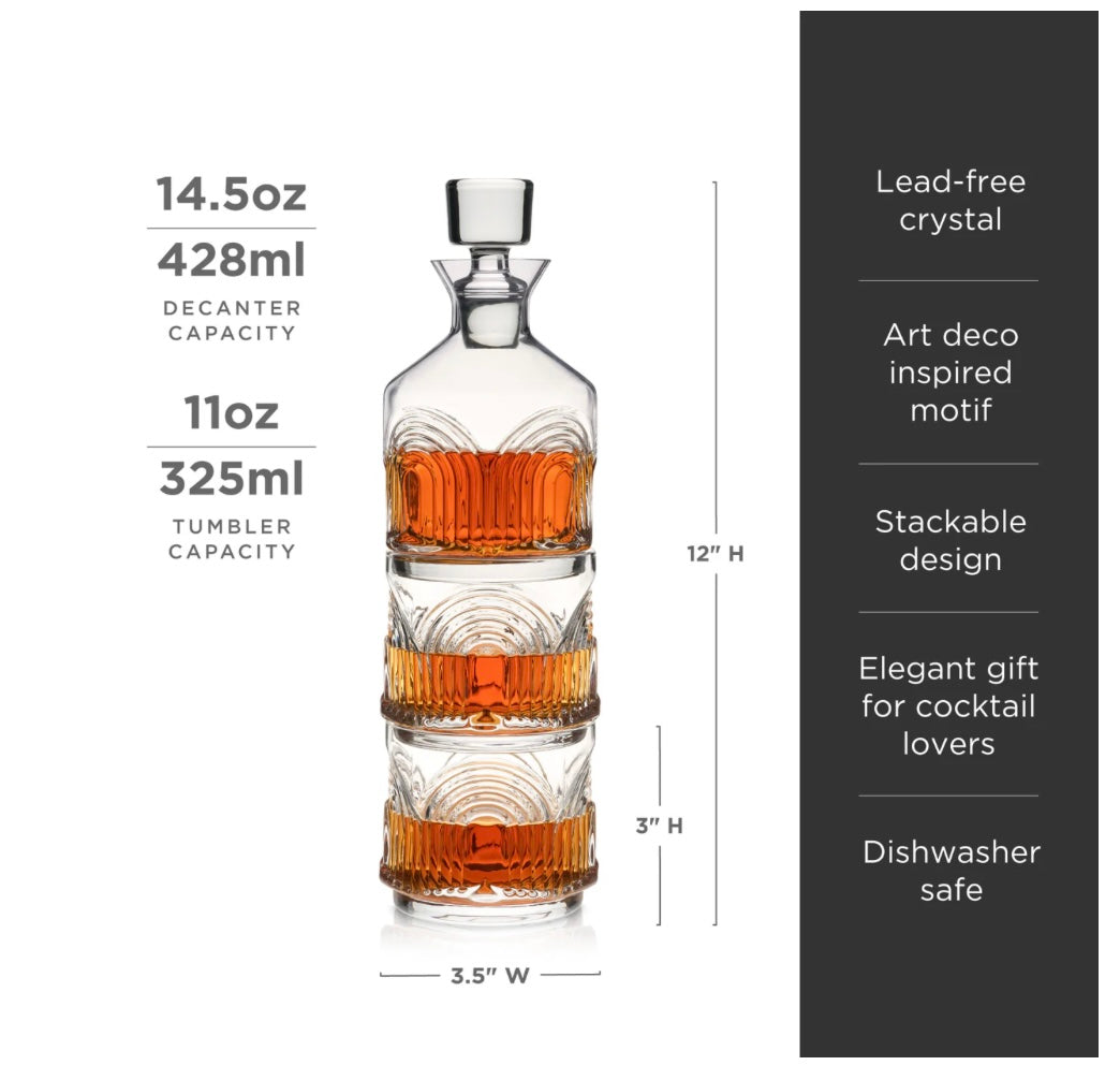 Viski Beau Stacking Decanter Set (3 piece)