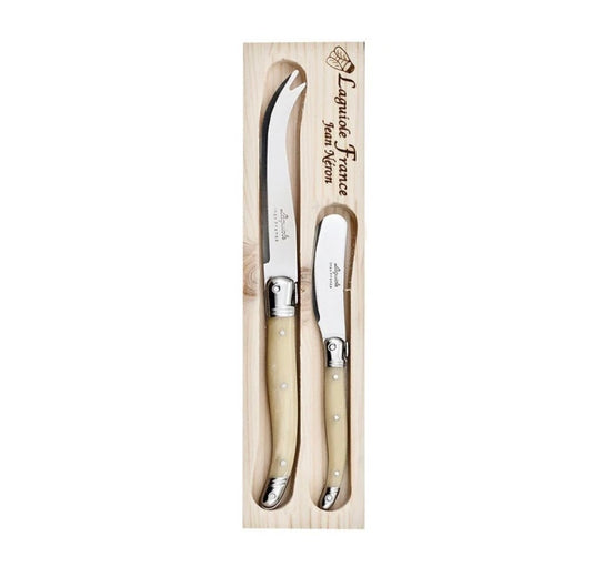 Laguiole Set of 2 Cheese Knives - Horn