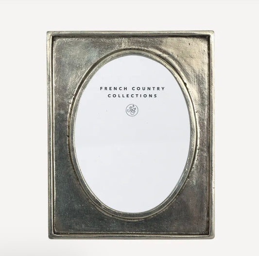 French Country Pewter Oval Photo Frame 3x4
