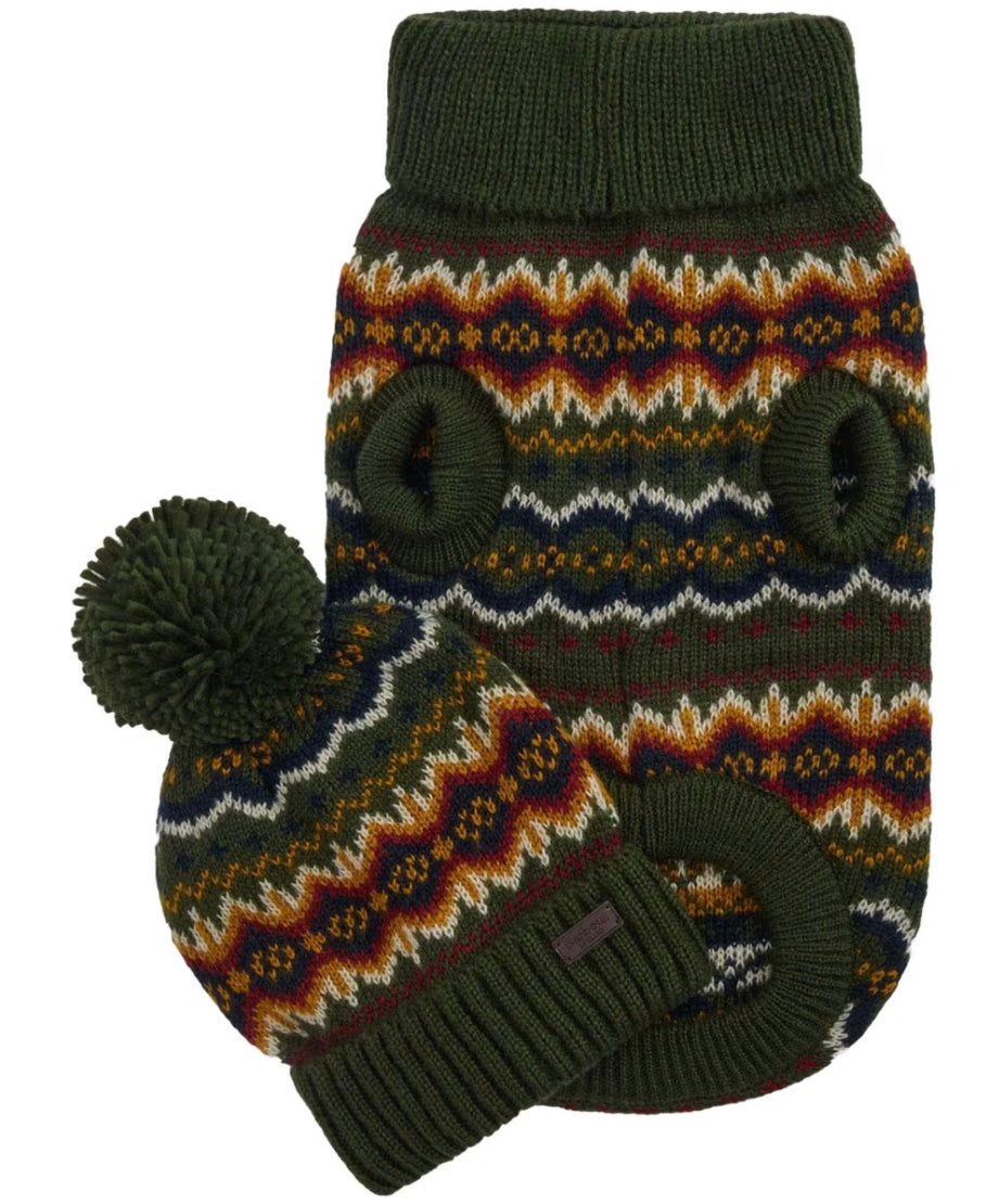 Barbour Fair Isle Dog Gift Set