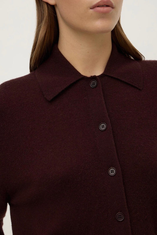 Assembly Label Wool Cashmere Knit Cardigan - Dark Merlot