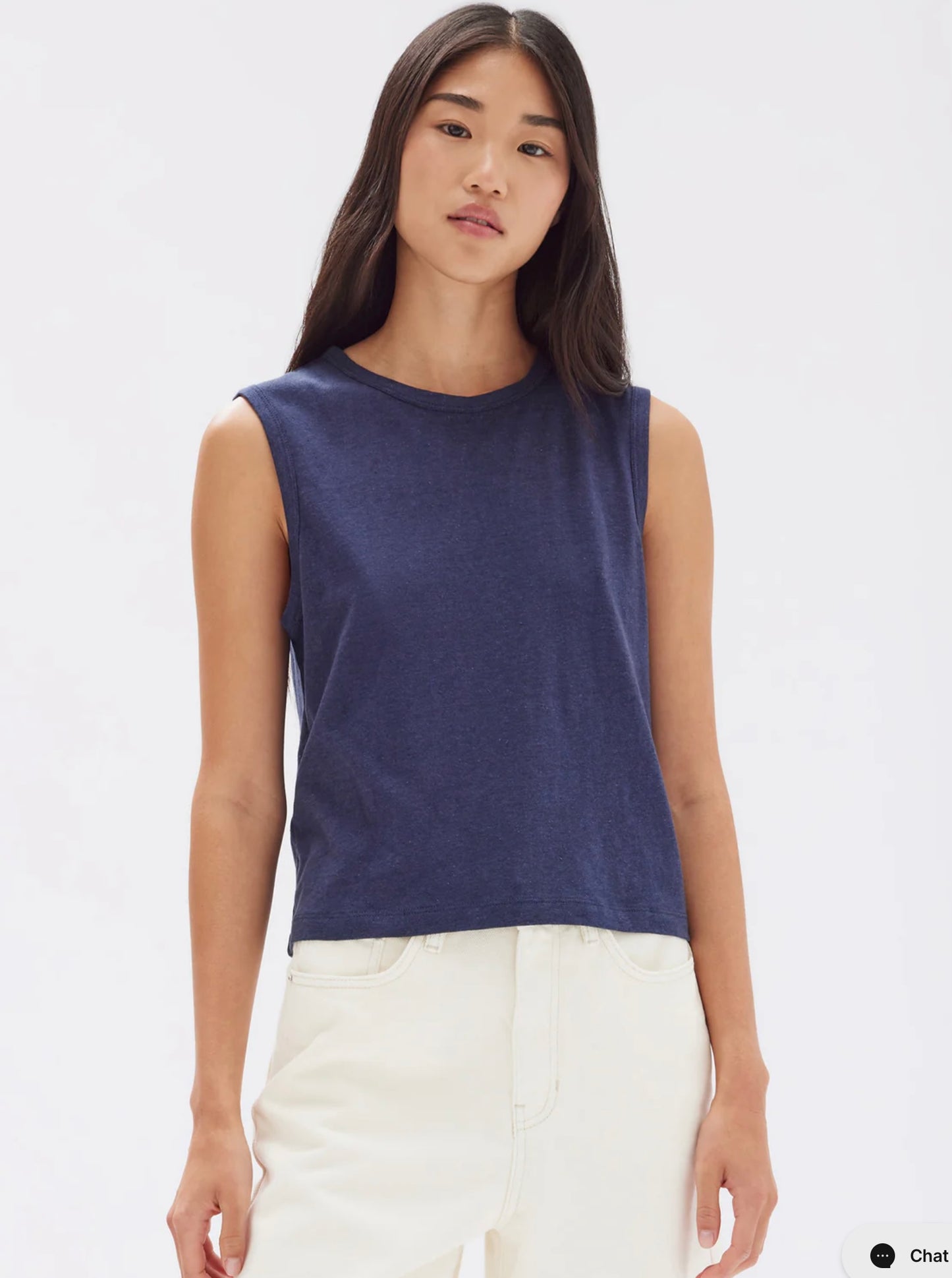 Assembly Label Kiana Linen Tank Navy