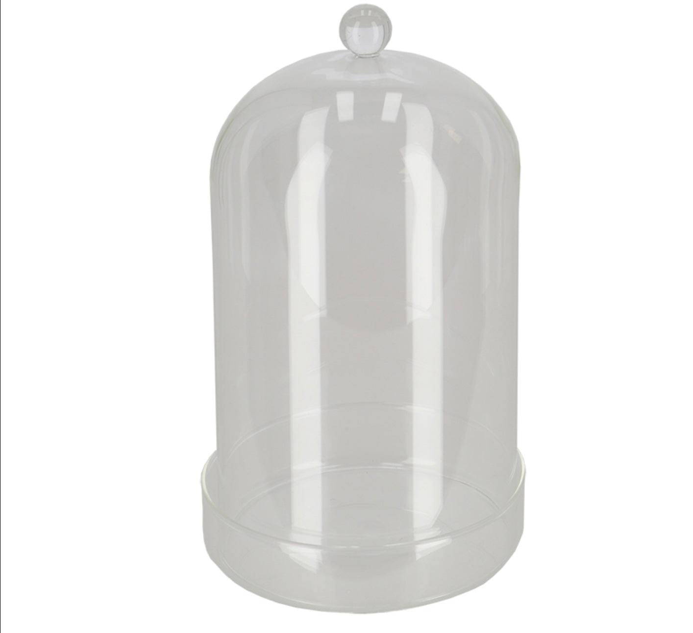 Glass bell jar with bowl 16cm