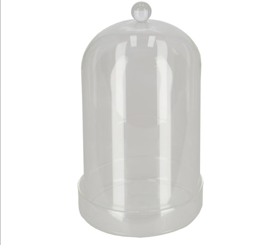 Glass bell jar with bowl 16cm