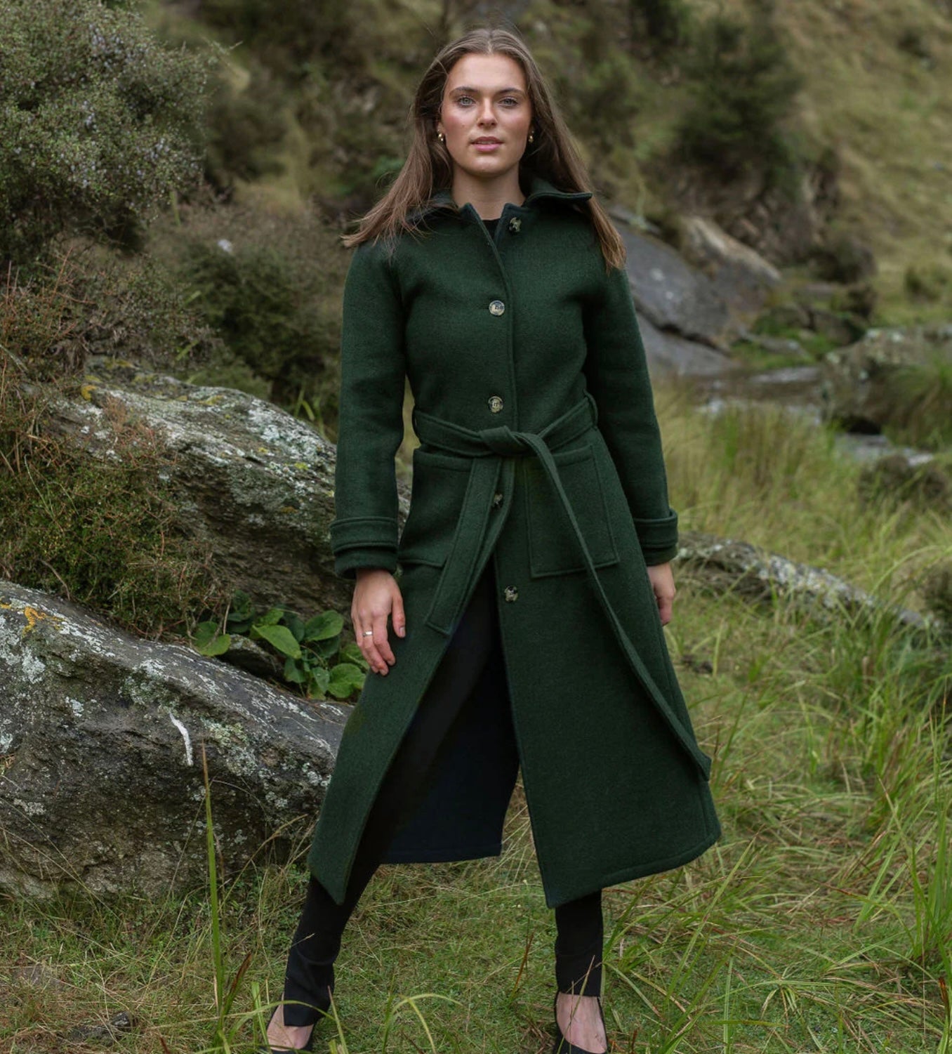 Atér Luxe Elgin Wool Trench Coat - Dark Olive
