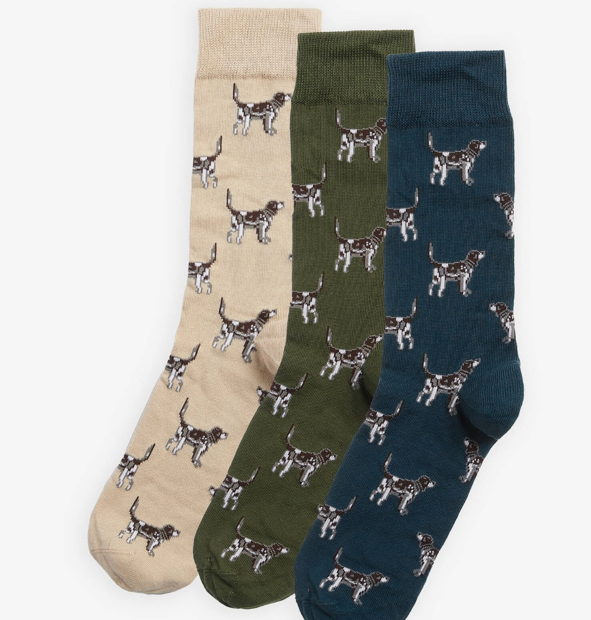 Barbour Pointer Dog Sock Set of 3 - Size EUR40-45