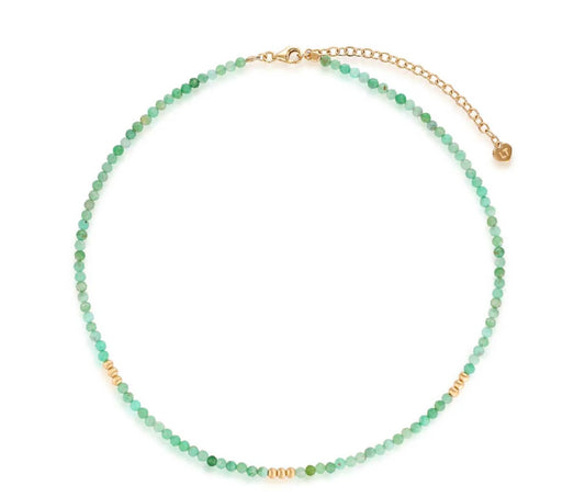 Linda Tahija Mirage Necklace - Chrysoprase - Gold Plated