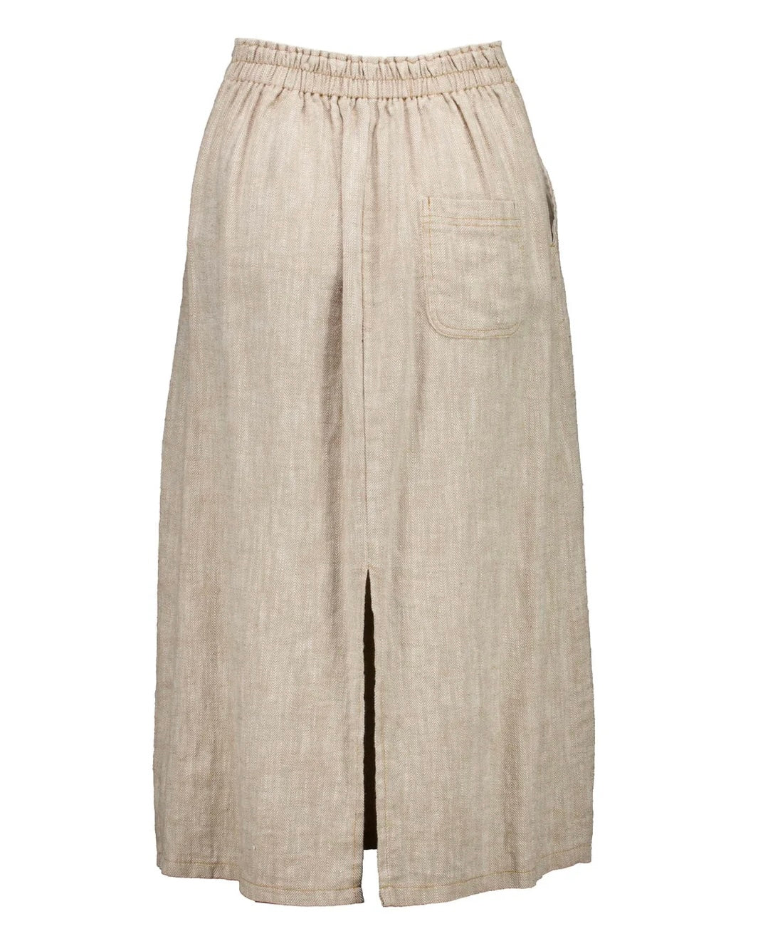 Olga De Polga Hepburn Panorama Skirt Beige Herringbone Linen