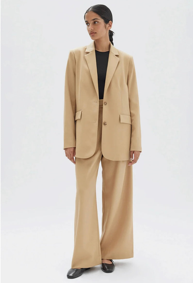 Assembly Label Roberta Wool Blazer in Tan