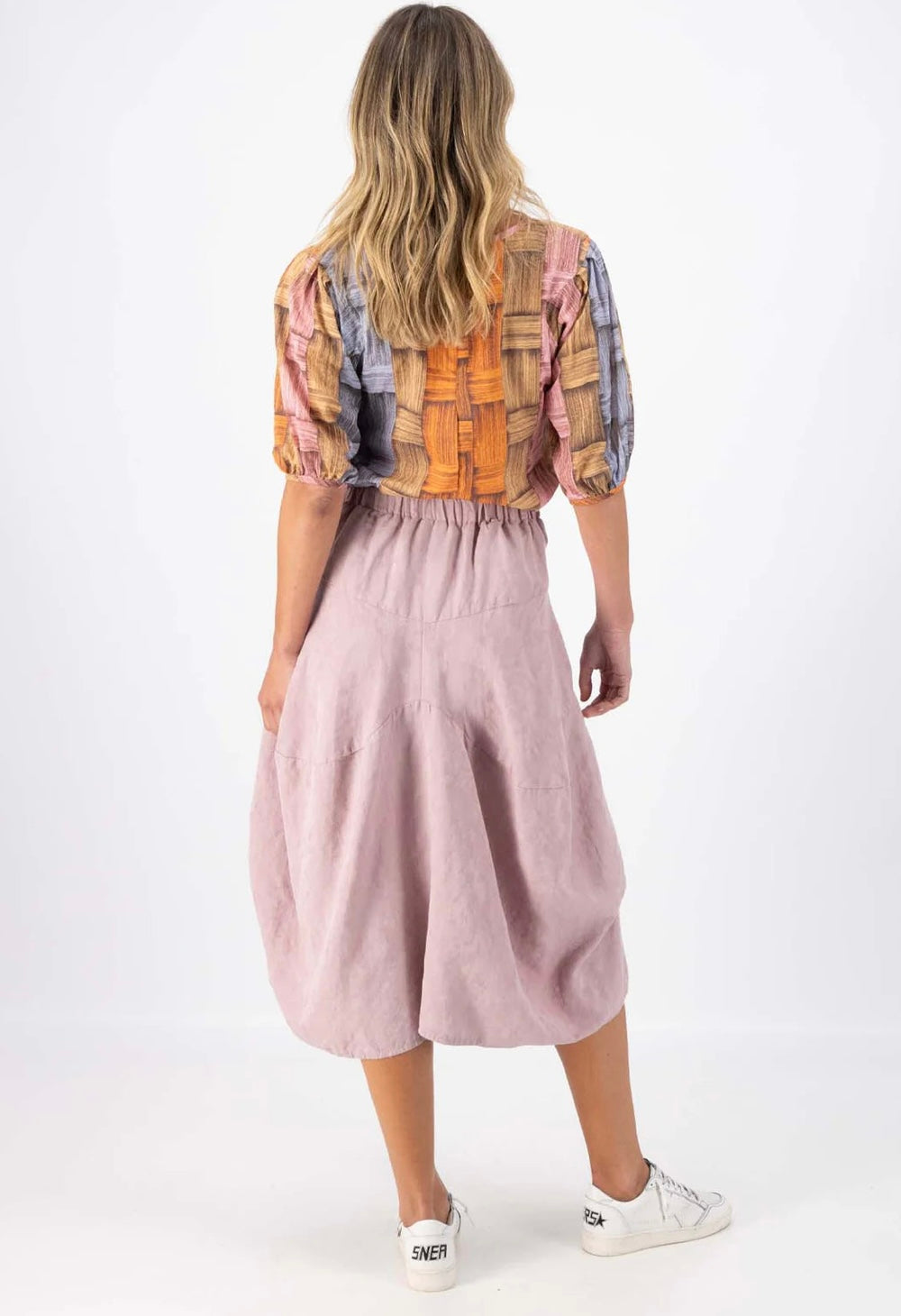 Olga De Polga Milwaukee Del Arte Skirt Baby Pink Demask Linen