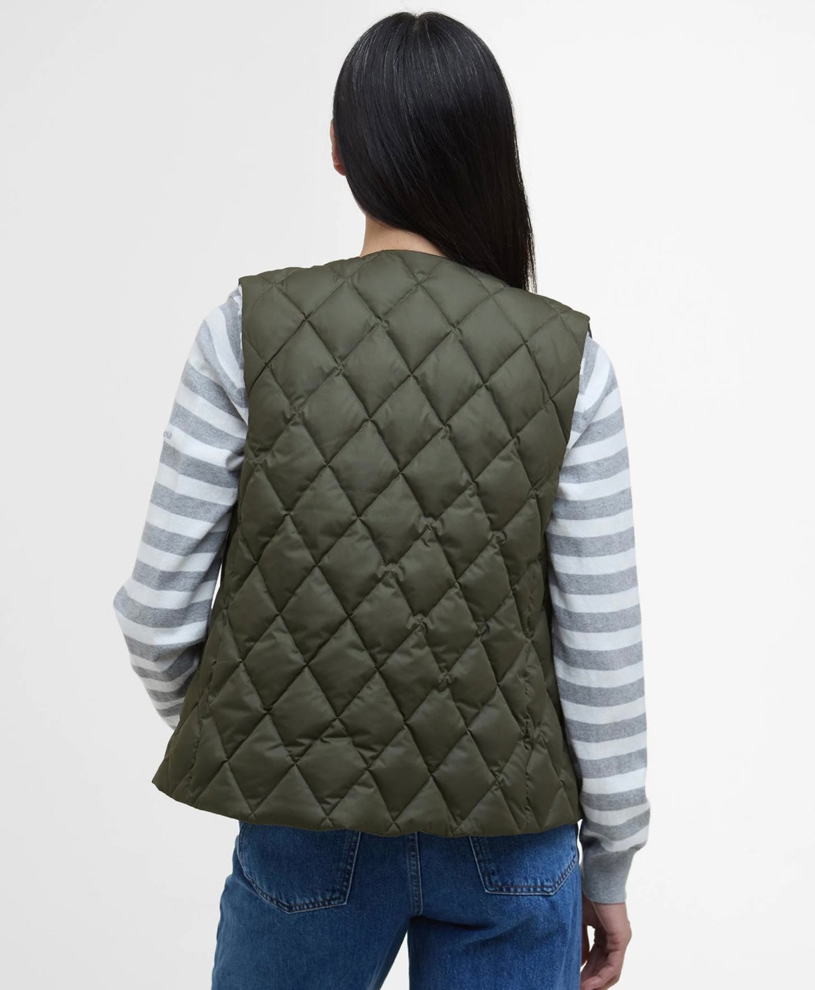 Barbour Fiona Down Gilet - Olive/Ancient Tartan