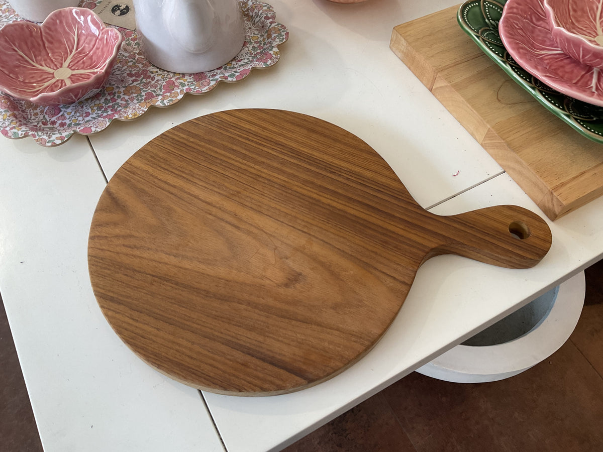 Teak Round Chopping Board 25x35cm
