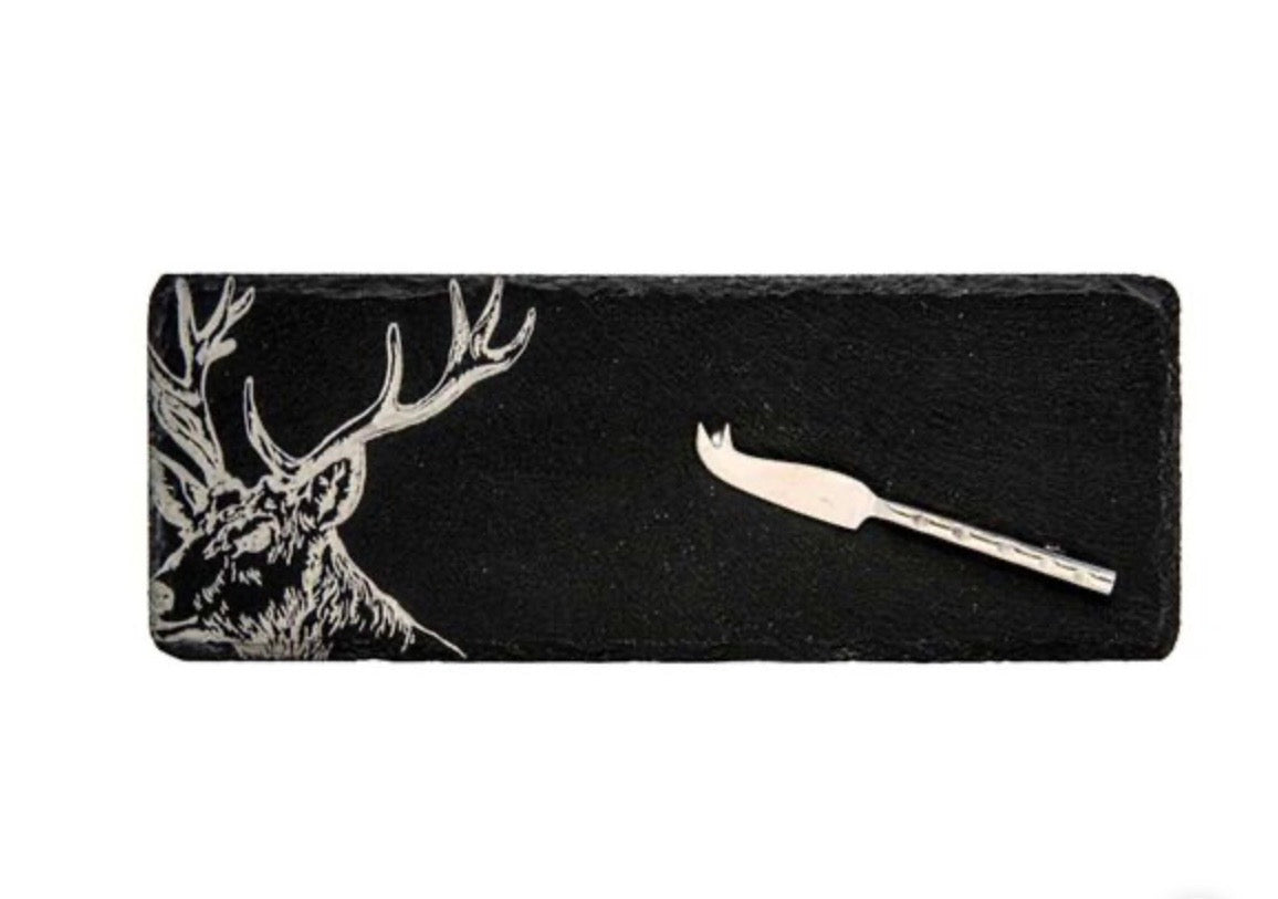 Selbrae House Mini slate cheese board & knife set