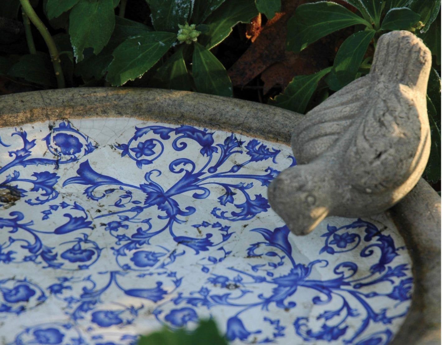 Esschert Design Aged Ceramic Bird Bath