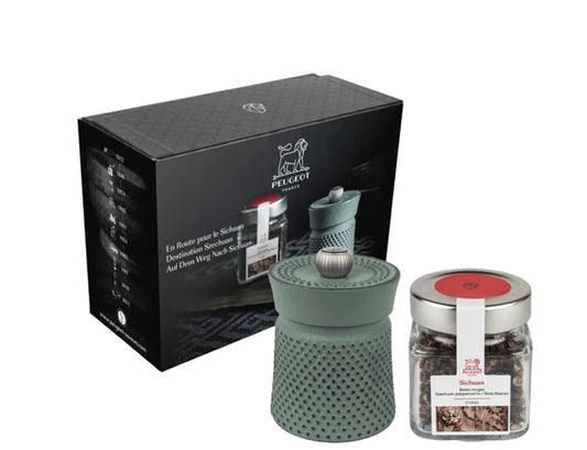 Peugeot France Cast Iron Pepper Mill with Sichuan Peppercorns Set