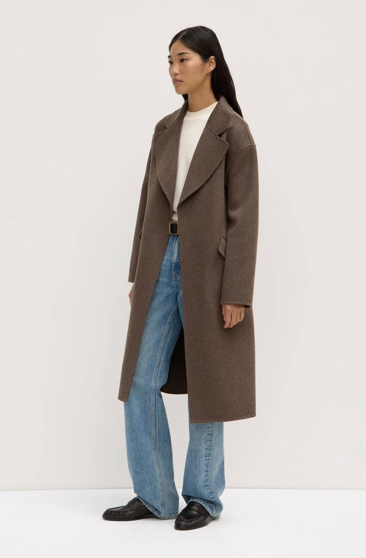 Assembly Label Sadie Single Breasted Wool Coat - Cocoa Marle