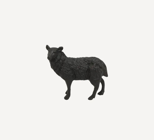 French Country Black Sheep Statue