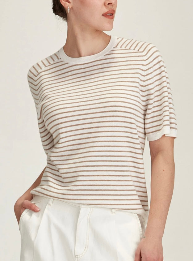 Sills Cecilia Stripe Knit Tee - Snowflake/Oat