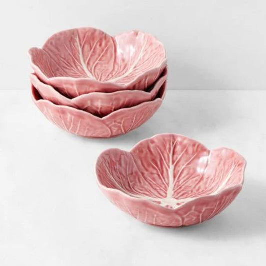 Bordallo Pinheiro Small Cabbage Bowl Pink 12cm
