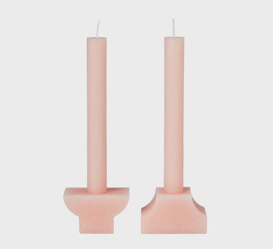 Set of 2 candles - Peach Pink