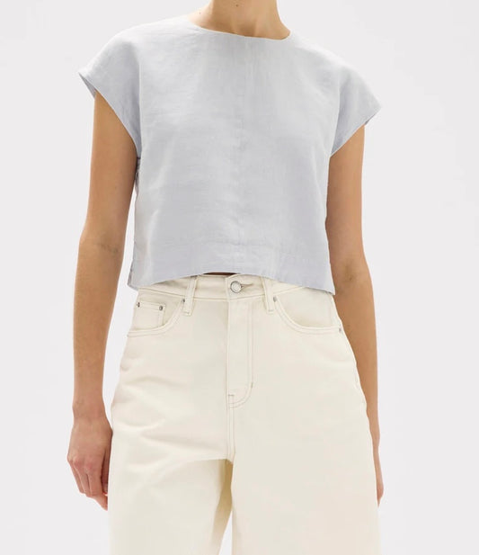 Assembly Label Tori Linen Top Blue Haze