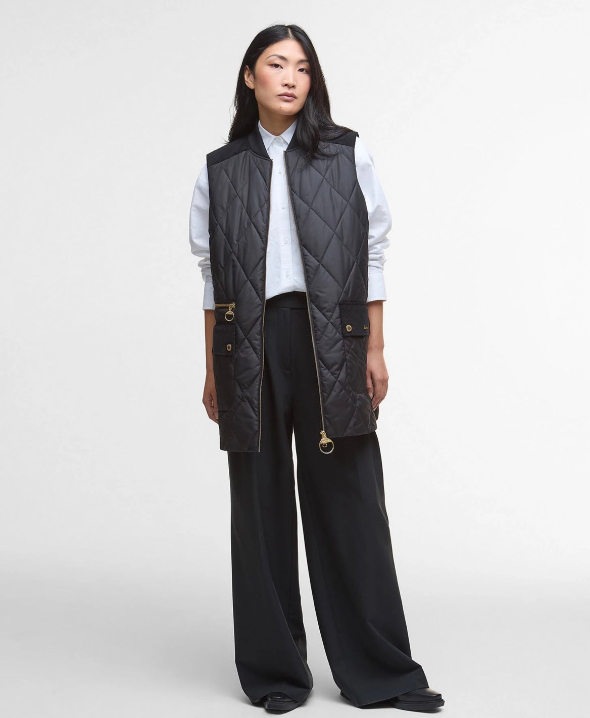 Barbour Lydia Gilet - Black/Classic Tartan