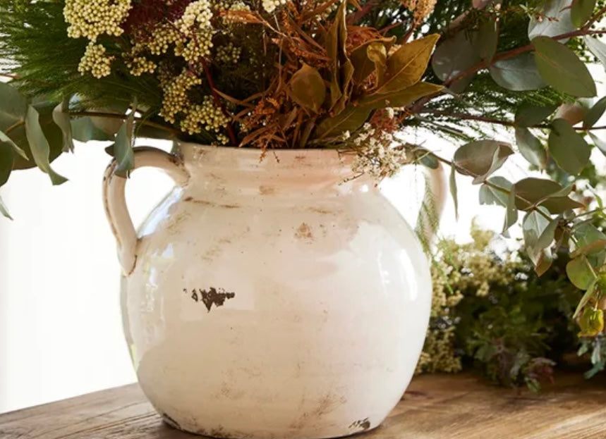 French Country Luna Aged White Urn