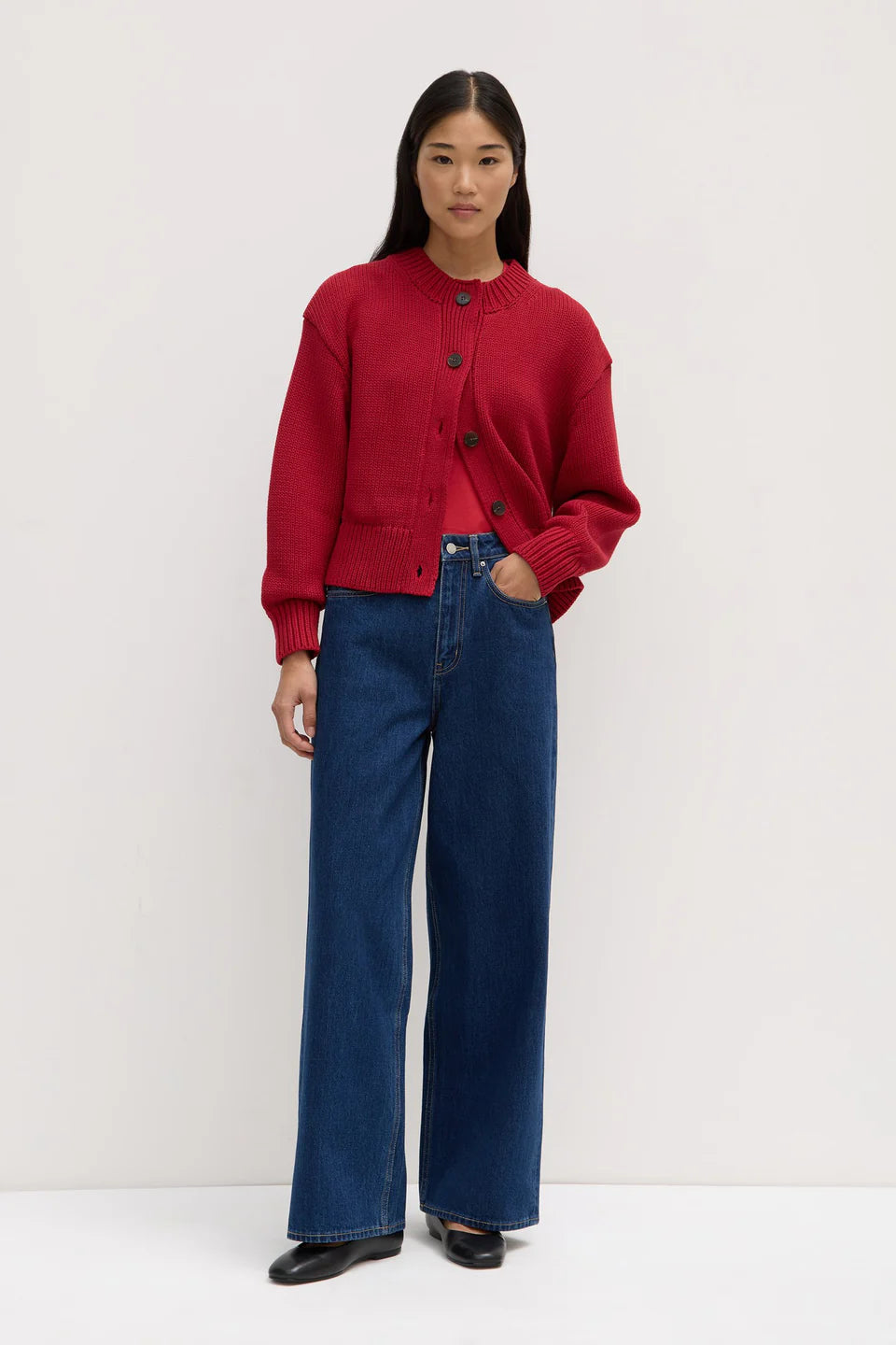 Assembly Label Ava Knit Cardigan - Dark Cherry