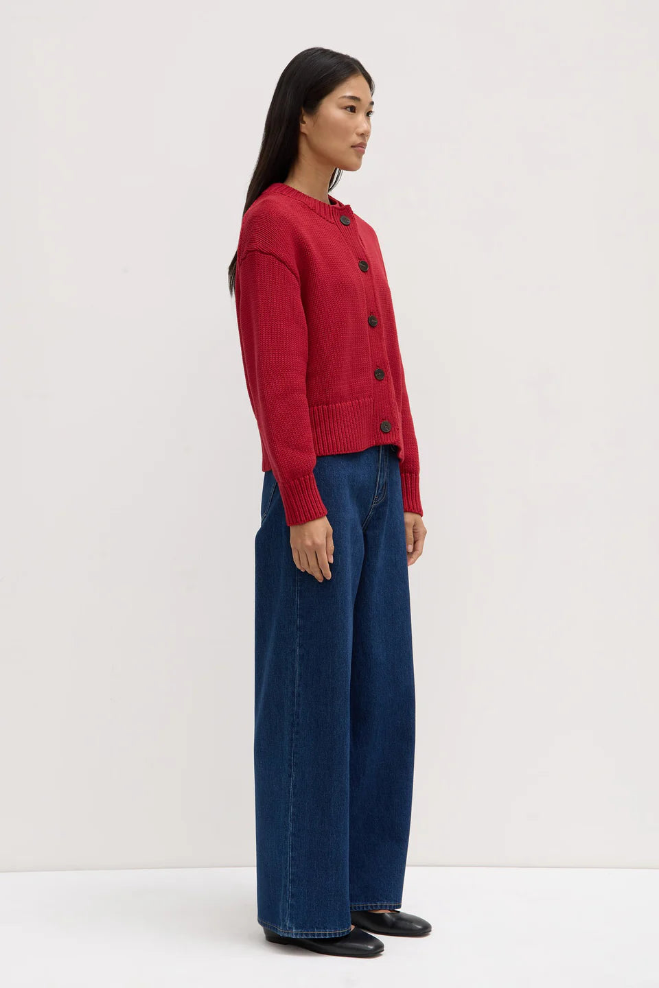 Assembly Label Ava Knit Cardigan - Dark Cherry