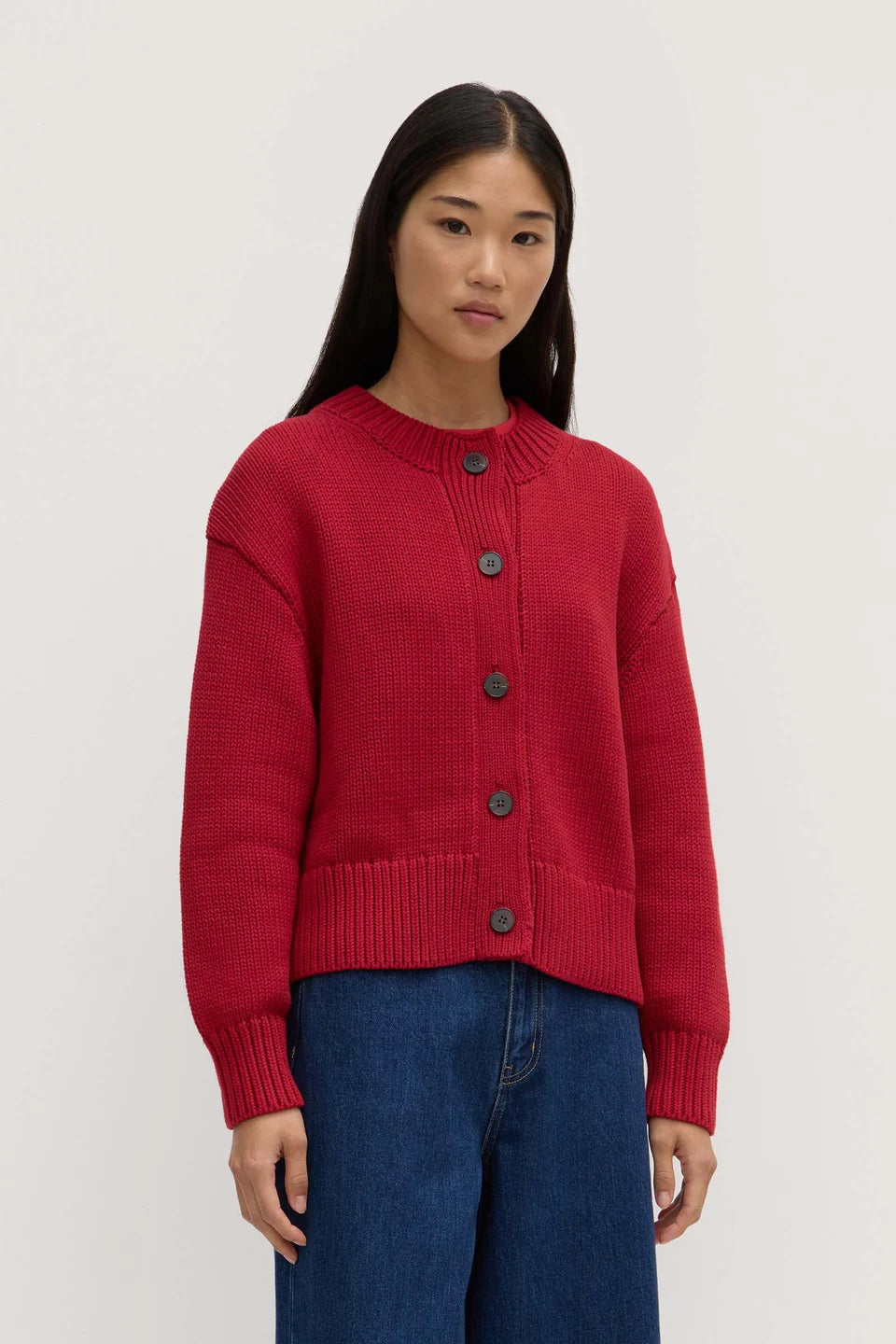 Assembly Label Ava Knit Cardigan - Dark Cherry