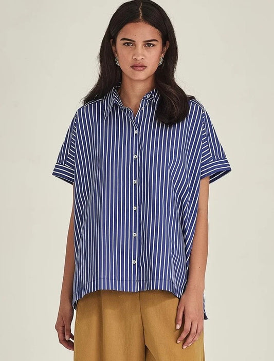 Sills Annie Stripe Shirt - Cobalt