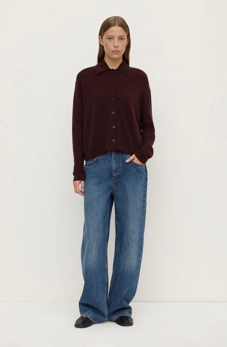 Assembly Label Wool Cashmere Knit Cardigan - Dark Merlot