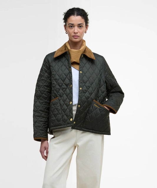 Barbour Icons Cropped Liddesdale Quilted Jacket - Sage/Ancient