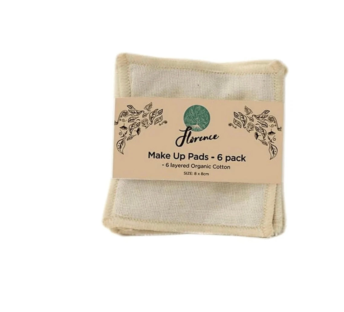 Florence Organic Cotton Makeup Wipes 6pk