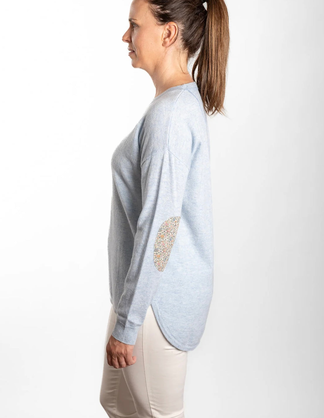 Bow and Arrow - Swing Jumper with Katie & Millie Liberty Patches - Baby Blue