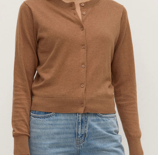 Assembly Label Semra Cotton Cashmere Cardigan Fawn