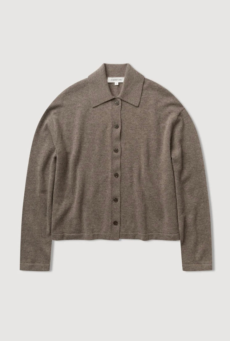 Assembly Label Wool Cashmere Knit Cardigan - Sable