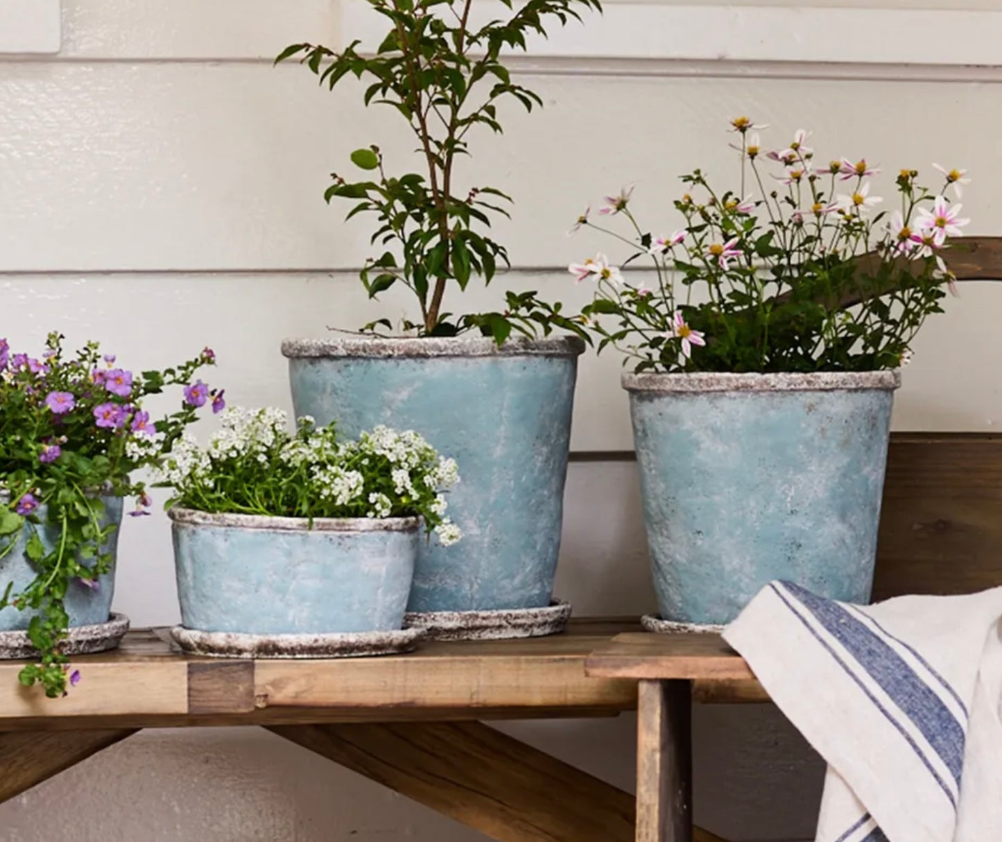 French Country Sea Blue Planter Medium